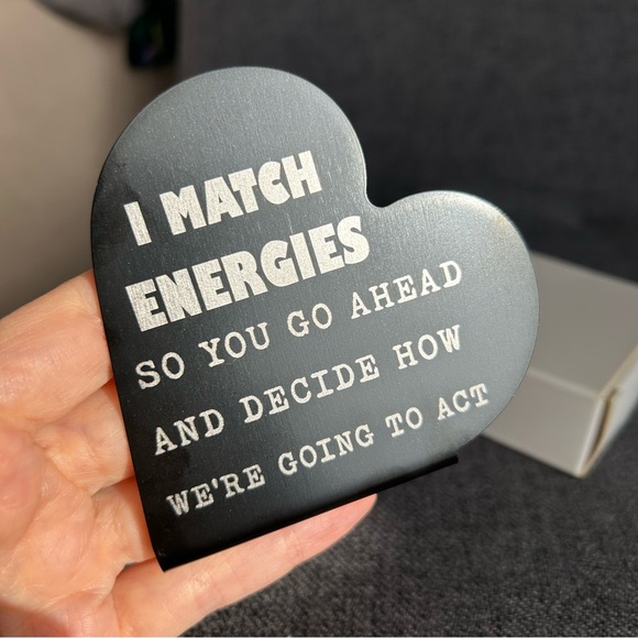 Funny, Heart Shaped Desk Decor, Stainless Steel, Black, Silver - Picture 5 of 17